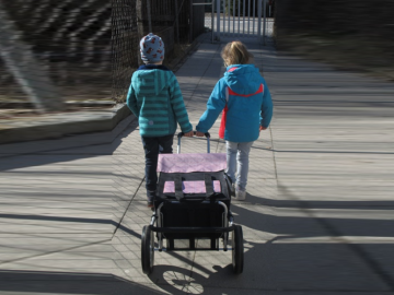 Mit dem Einkaufstrolley Foto: Christina Rosner