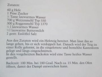 Buttermilch- bzw. Weckerlrezept